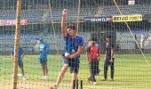 Arjun Tendulkar bowls at nets to Kohli & Co