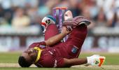 West Indies batsman Lewis retires hurt with record 176