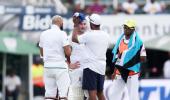 PHOTOS: Dangerous pitch halts play on Day 3 after India seize control