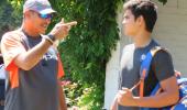 PIX: Arjun Tendulkar trains with India team, gets tips from Shastri