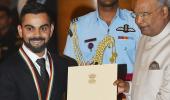 PIX: Cricket captain Kohli, lifter Chanu bask in Khel Ratna glory