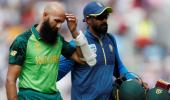 South Africa's Amla sits out nets after blow to head