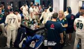 WATCH: England, Australia players share dressing room