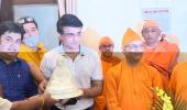 PIX: Ganguly visits Belur Math, donates 2000kgs rice