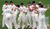 PHOTOS: Bowlers put England on top on rain-hit Day 1