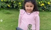 Ziva Dhoni's cute encounter with a chameleon