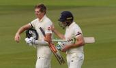 PIX: Crawley's maiden ton lifts England in third Test