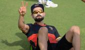 PIX: Why RCB captain Kohli was scared to hit the nets