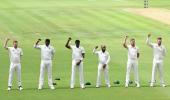 South Africans raise fists before Test against Lanka