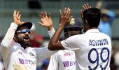 Ashwin goes past Bhajji for most Test wickets in India