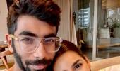 Sanjana and Bumrah get lovey-dovey