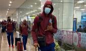 PIX: Windies touch down in Ahmedabad