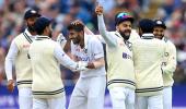 PHOTOS: Bumrah wreaks havoc with bat, ball on Day 2