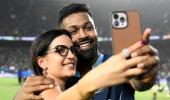 Natasa, Hardik Hug And Celebrate Win