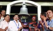 Brian Lara rings bell at Eden Gardens