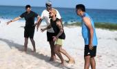 Team India Play Volleyball In Barbados