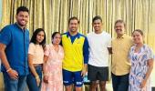 Dhoni Meets Pathirana's Family