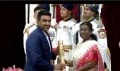 SEE: Ashwin receives Padma Shri