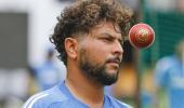 Kuldeep bowls in the nets at NCA