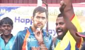SEE: Fans brave rains to celebrate Dhoni's birthday