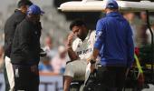 PIX: Pant stretchered off with nasty foot injury!
