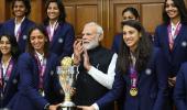 PIX: PM Modi hosts victorious women cricketers