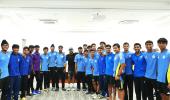 Rohit imparts his wisdom to Under-19 players