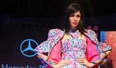 Kim wears Manish Arora at Merc fashion show