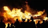 STUNNING PICS: How to set a Viking boat on fire!