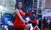 Electrifying! Bikes and models at Auto Expo