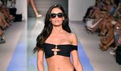 Watch out! Bikini-clad women on the runway