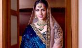 This bride isn't afraid to rock an indigo lehenga