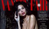 Emily Ratajkowski strips for mag cover