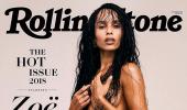 Zoe Kravitz strips for mag cover