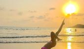 Beach yoga! Kavita Kaushik's fitness secret is out