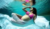 Whoa! Sameera Reddy bares baby bump underwater