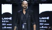 Shikhar Dhawan walks the ramp at Lakme Fashion Week