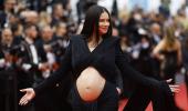 Adriana Bares Baby Bump At Cannes