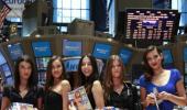 IMAGES: Swimsuit models visit New York Stock Exchange