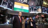 Jaitley rings the closing bell at New York Stock Exchange