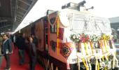 Weather holds up Goyal, Gujarat CM flags off Tejas Exp