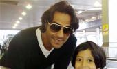 Spotted: Arjun Rampal, Boman at Heathrow Airport