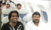 Spotted: Chiranjeevi on board an aircraft