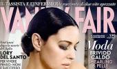 Naked Monica Bellucci with newborn on mag cover