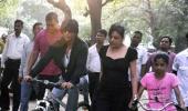 PIX: Shah Rukh takes his girls cycling