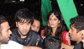 PIX: Ranbir, Nargis play dandiya in Ahmedabad