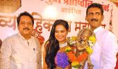 Pakistani actress Veena Malik celebrates Dahi Handi