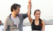 PIX: Karisma, Milind Soman flag off India's Pinkathon