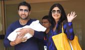 PIX: Shilpa Shetty brings her baby home