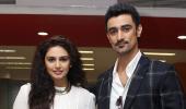 PIX: Kunal Kapoor, Huma Qureshi visit the Rediff office